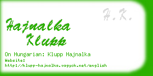 hajnalka klupp business card
